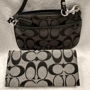 Coach wristlet bag & checkbook cover